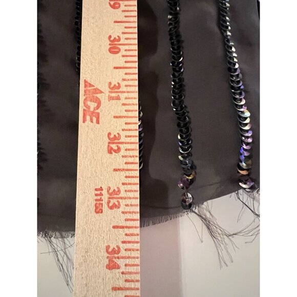 NEW Vintage Y2K Millau gray fringe sequin flowy tank mini dress M mobwife glam - Picture 9 of 12